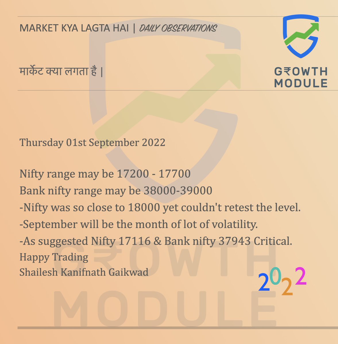 GrowthModule's tweet image. September is a month of volatility. 
#nifty #niftybank