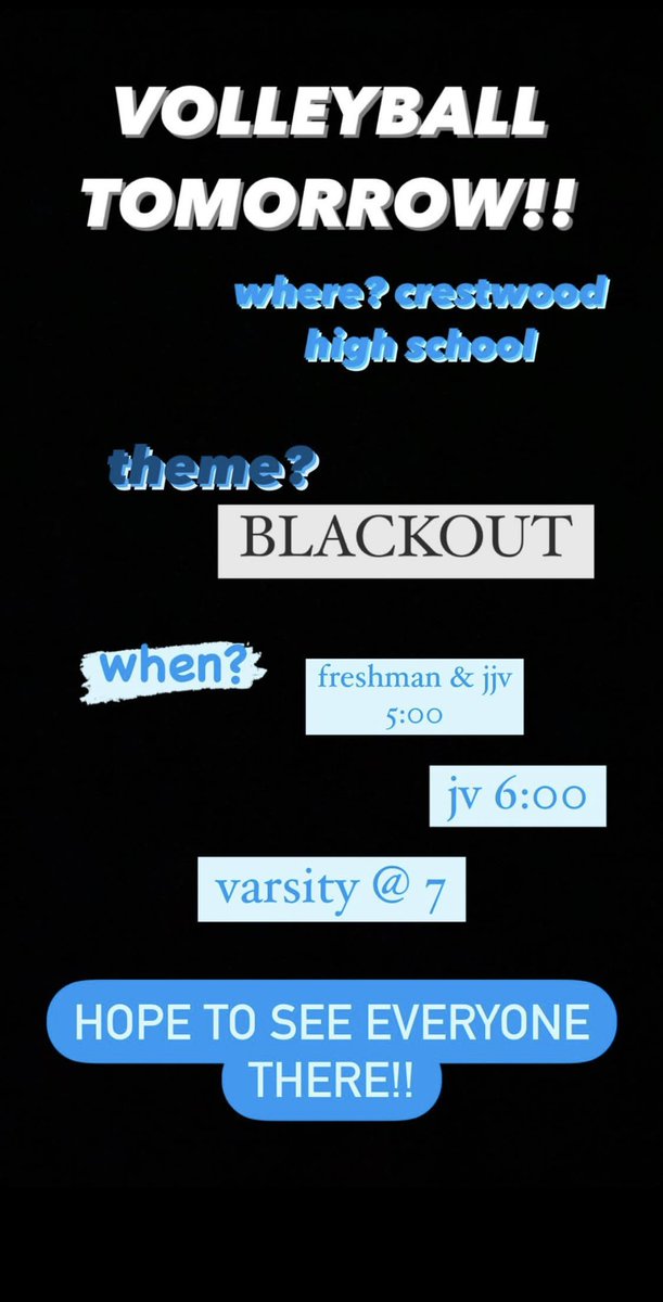 Make sure to come support the volleyball girls tomorrow 🏐