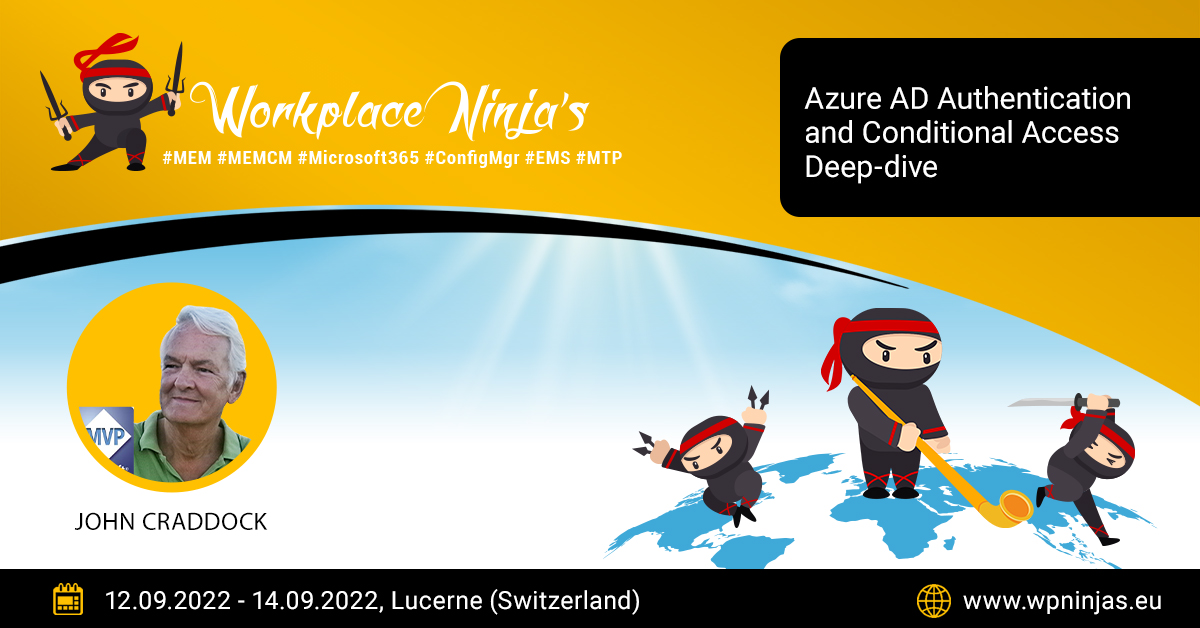 wpninjasummit's tweet photo. Join John Craddock (@john_craddock) at the Workplace Ninja. He will dive deep into Azure AD Authentication and Conditional Access.
Add this session to your schedule: https://t.co/BG8TzWVmNg
#WpNinja #AzureAD #ConditionalAcce #Security https://t.co/B0QuzNSBlU