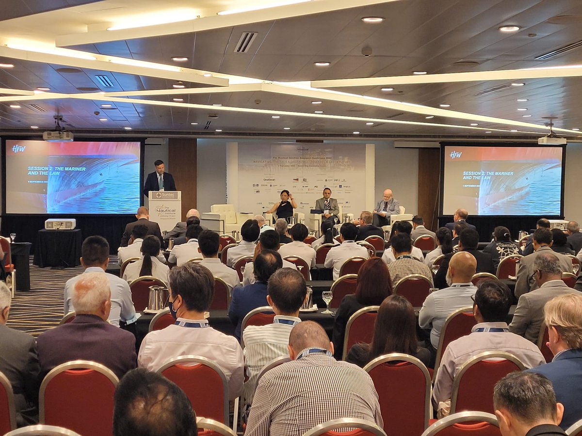 navigatepr_sg's tweet photo. Time to start our 2nd-panel discussion - The Mariner and the Law led by Toby Stephens, HFW
#intheni #maritimesg #ni50 #nautical #maritime #ISupplyTheWorld #Singapore #nautinstsg #nautical #maritime #maritimeindustry #maritimeconference #sea #ship #shipping https://t.co/jEeelKP85o