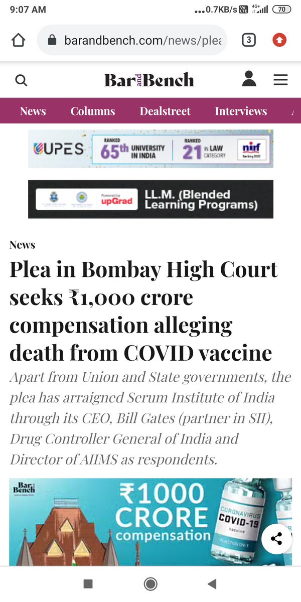 isidshukla's tweet photo. @ndtvfeed @ZeeNewsEnglish @BBCWorld @cnnbrk - Do you guys know that Mumbai high court sent a notice to Mr. @BillGates and his lawyer appeared in the court to accept the notice ! Don't you think this news should come out in the public ? https://t.co/iPhB8B4vGe