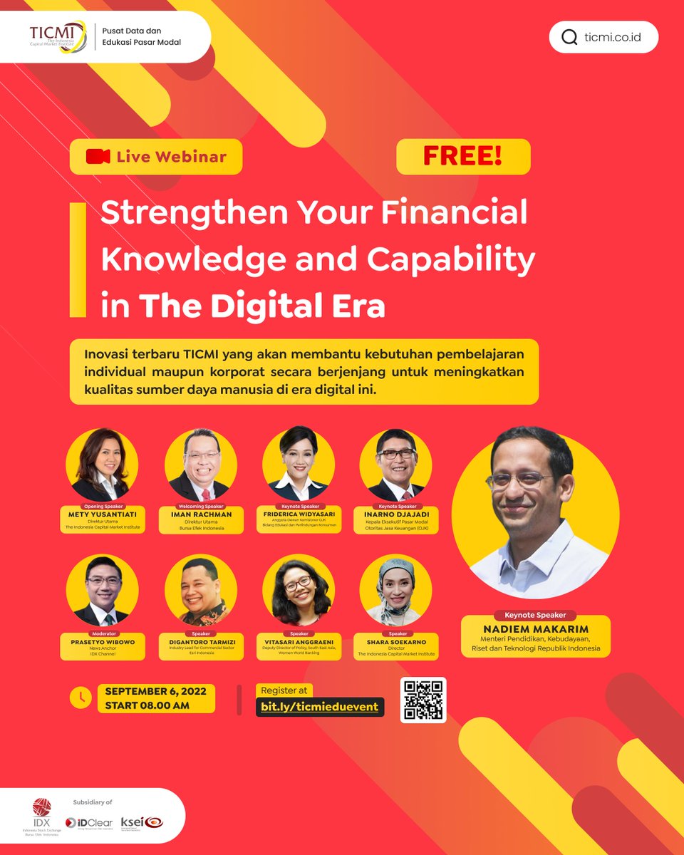 TICMInow's tweet photo. TICMATE, daftar gratis workshop "Strengthen Your Financial Knowledge and Capability in The Digital Era" di:

https://t.co/dAOtnIYJuq

atau TICMATE bisa klik link di bio ya!

#edukasi #workshop #freeworkshop https://t.co/gwYgyt2OwZ