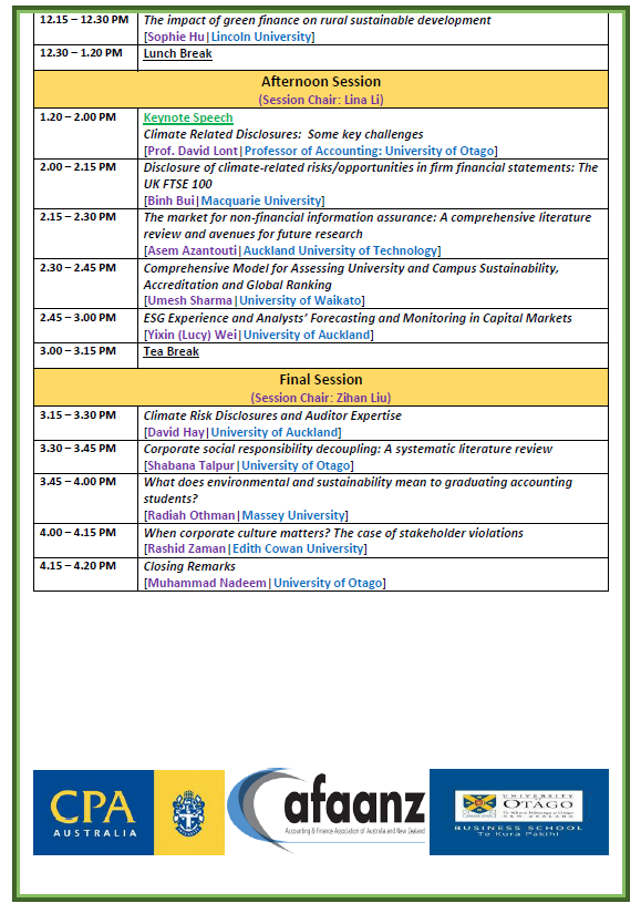 OtagoACFI's tweet photo. The 12th SARN conference will be held at the Otago Business School on 02 September 2022 on the latest developments in the sustainability domain. 
Zoom link: https://t.co/8iG5dO8lcl 
Password: 436422 https://t.co/ZQB0GQZAMO