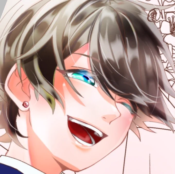 堀川くんの日に向けて描いてるんだけど普通頭身めちゃくちゃ久しぶりで塗り方忘れた。 