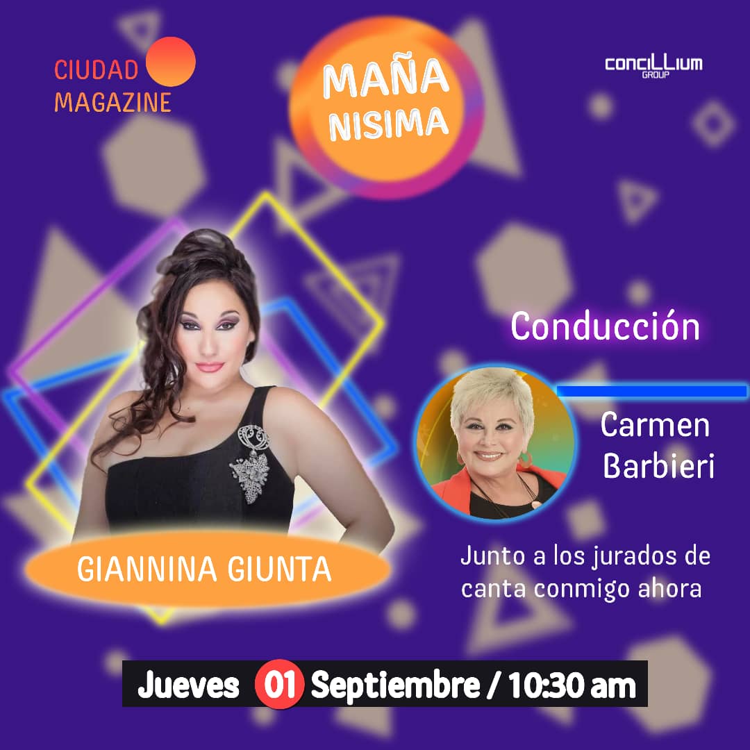 Hoy JUEVES en <a href="/ciudadmagazine_/">Ciudad Magazine</a> con <a href="/Carmen_LaLeona/">Carmen Luz Barbieri</a> Carmen Barbieri en <a href="/manianisimaok/">Mañanísima</a> estaremos parte del jurado de@cantaconmigoar #Cantaconmigoahora 10:30hs am. Los espero!!!