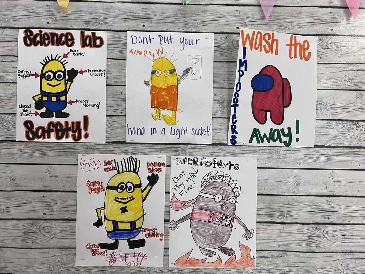 As we dive into the week, kiddos learn about Lab safety and create posters to remember some important rules! And some slime to apply our knowledge 😬❤️ <a href="/GThunderbirds/">GMSThunderbirds</a> <a href="/CajonValleyUSD/">CajonValleyUSD</a>