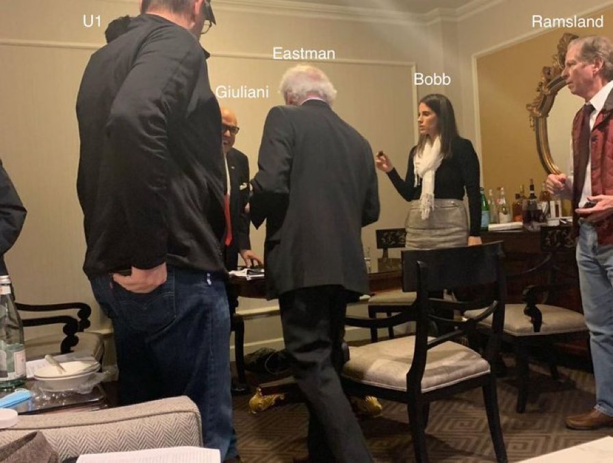 This is Trump lawyer Christina Bobb in the Willard Hotel “war room” the night of January 5, 2021.