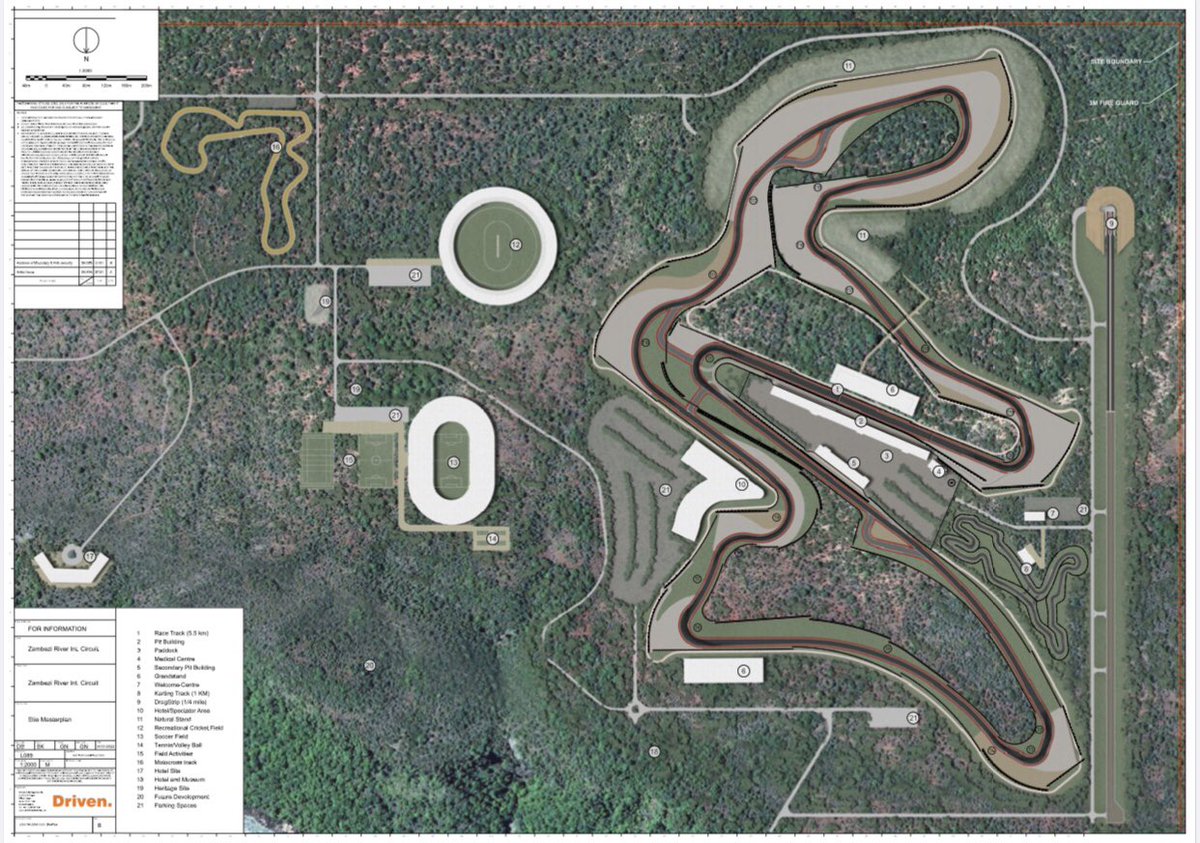 Zambezi River International Circuit aka Victoria Falls Grand Prix designed by Driven International (UK). This development is steadily taking shape though facing a number of challenges as is common to major developments of such magnitude!
