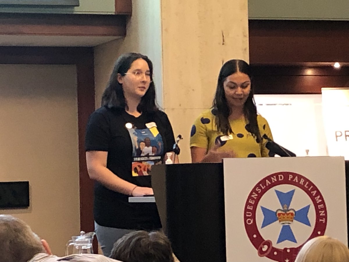 child_week's tweet photo. Katherine Innes, Assistant Commissioner Queensland Police Service. presenting the Youth Participation Award. Winner is: Solid Voices of Tomorrow Project 🎉 #qldchildprotectionweek https://t.co/c0hZr0tCef