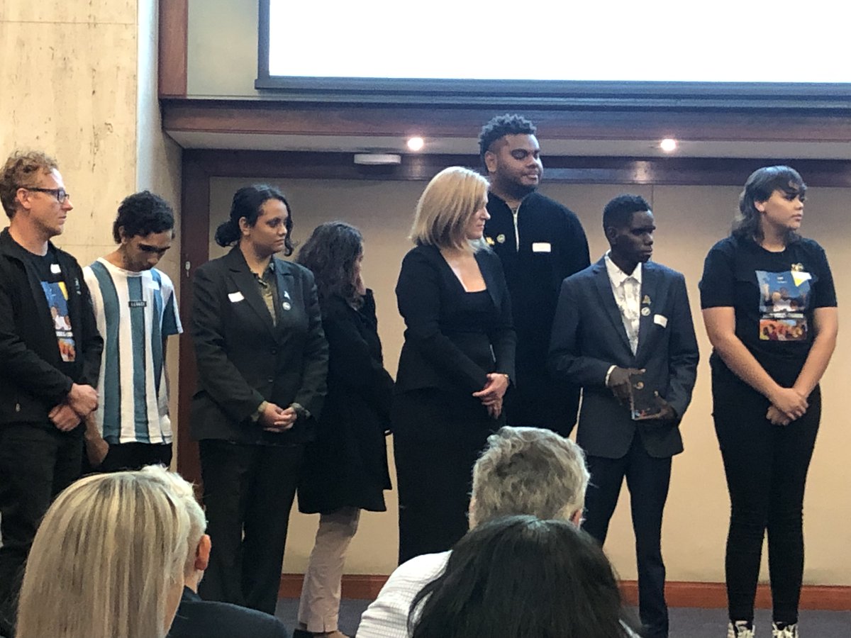 child_week's tweet photo. Katherine Innes, Assistant Commissioner Queensland Police Service. presenting the Youth Participation Award. Winner is: Solid Voices of Tomorrow Project 🎉 #qldchildprotectionweek https://t.co/c0hZr0tCef