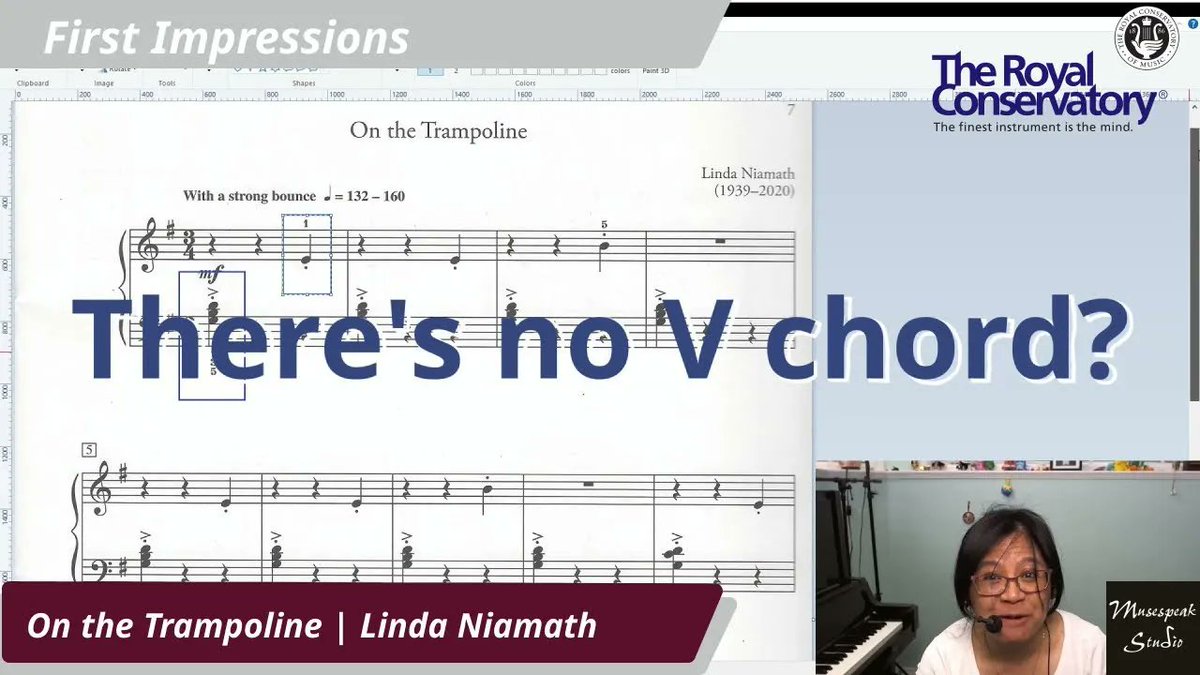 My exploration of the 2022 Royal Conservatory of Music piano syllabus leads us to On the Trampoline, a very bouncy work by the late Linda Niamath. buff.ly/3csZrOu  #demowednesday #lindaniamath #RCM #royalconservatoryofmusic #pianolessons #teacherdemo