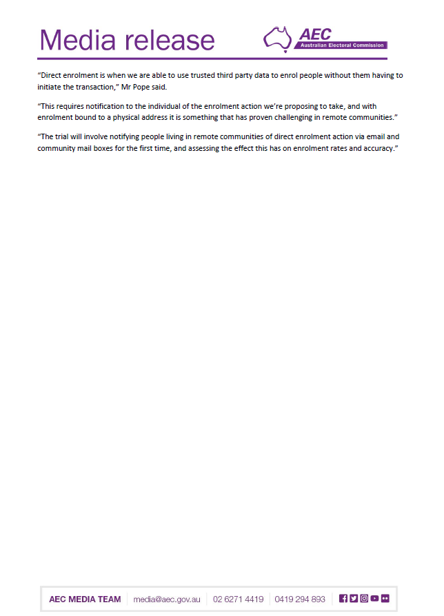 Today we released new enrolment figures that show the highest ever level of estimated enrolment for Indigenous Australians of 81.7%! It's a great move in the right direction, however there is still a lot of work to do to close the gap aec.gov.au/media/2022/09-…