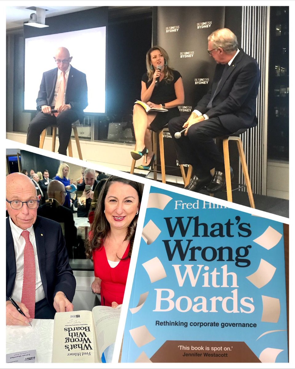 advisoryst's tweet photo. What's wrong with Boards? It was great to attend the launch of Prof. Fred Hilmer's book in Sydney two weeks ago, with David Gonski and Megan Motto from @GovInstAus #governance #boards #directors #ethics #business https://t.co/0gnFEWDiDF