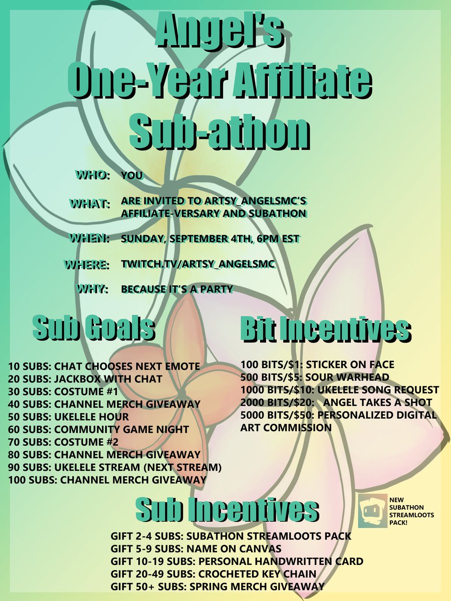 SleepyPandaFL's tweet photo. This weekend will be my first subathon/affiliate-aversary! Have goals to make things crazier but would just love it if you'd all come and hang! #subathon #smallstreamer #TwitchStreamers https://t.co/z5cyn3HzRu