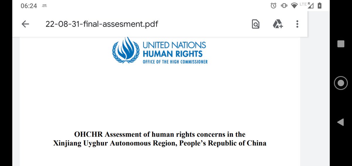 Finally out! <a href="/mbachelet/">Michelle Bachelet</a> has published her report on #Uyghurs in #Xinjiang. It could've gone further but at least it confirms the credibility of the allegations and that treatment "may constitute international crimes, in particular crimes against humanity." #China #UyghurGenocide