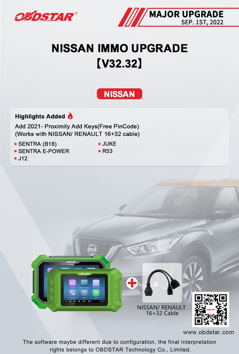 ObdstarTec's tweet photo. #OBDSTAR #Car #IMMO
#MajorUpgrade
NISSAN IMMO UPGRADE【V32.32】

#Immo #antitheft #immoblizer #keyprogramming #KeyMasterDpPlus #KeyMaster5 #autorepair #locksmiths #NISSAN https://t.co/Dp1bnJKFZx