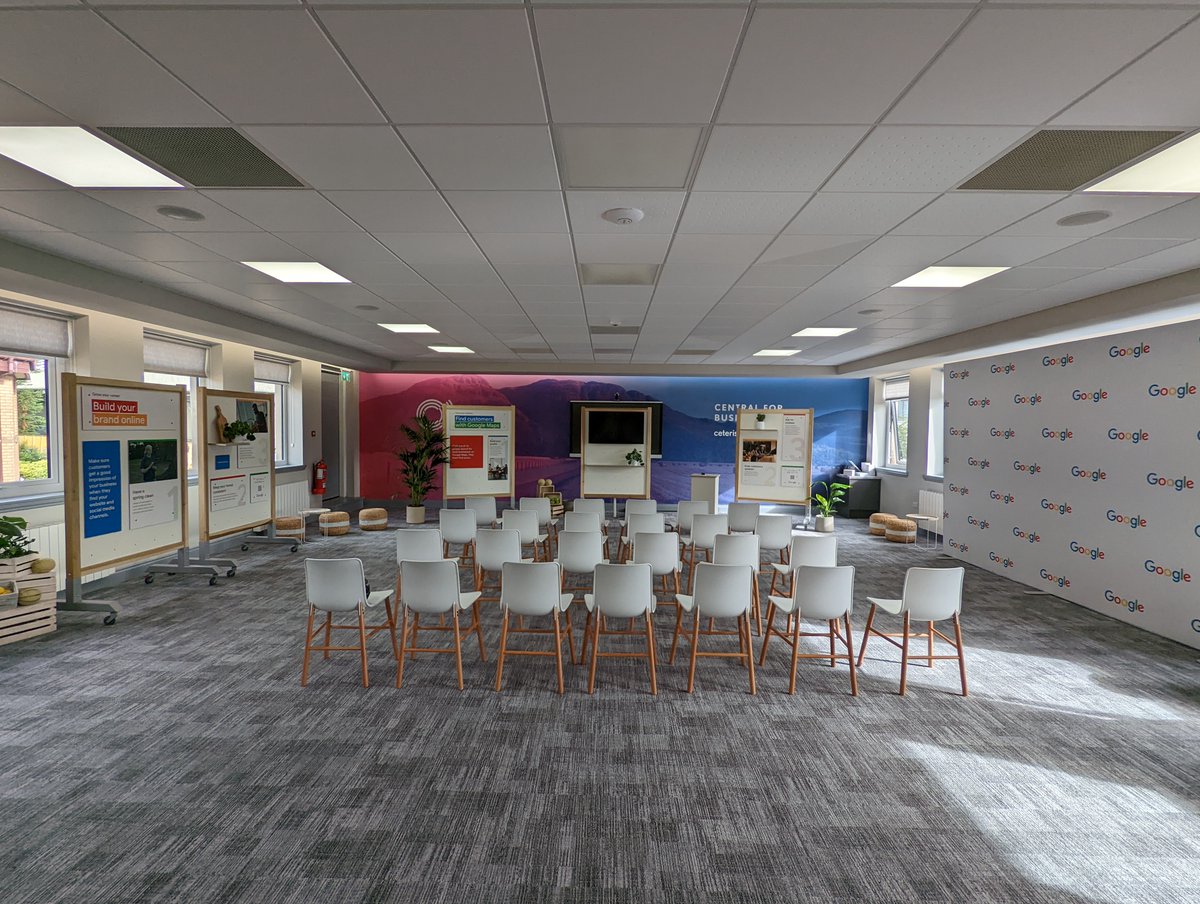 CeterisScotland's tweet photo. Last month we had some  guests in the Alloa Business Centre as Google visited to provide training and even some 1-on-1 mentoring sessions! This event was very well received and attended, with all of the mentoring slots filled 🎉. https://t.co/vLxwm5iUJ1