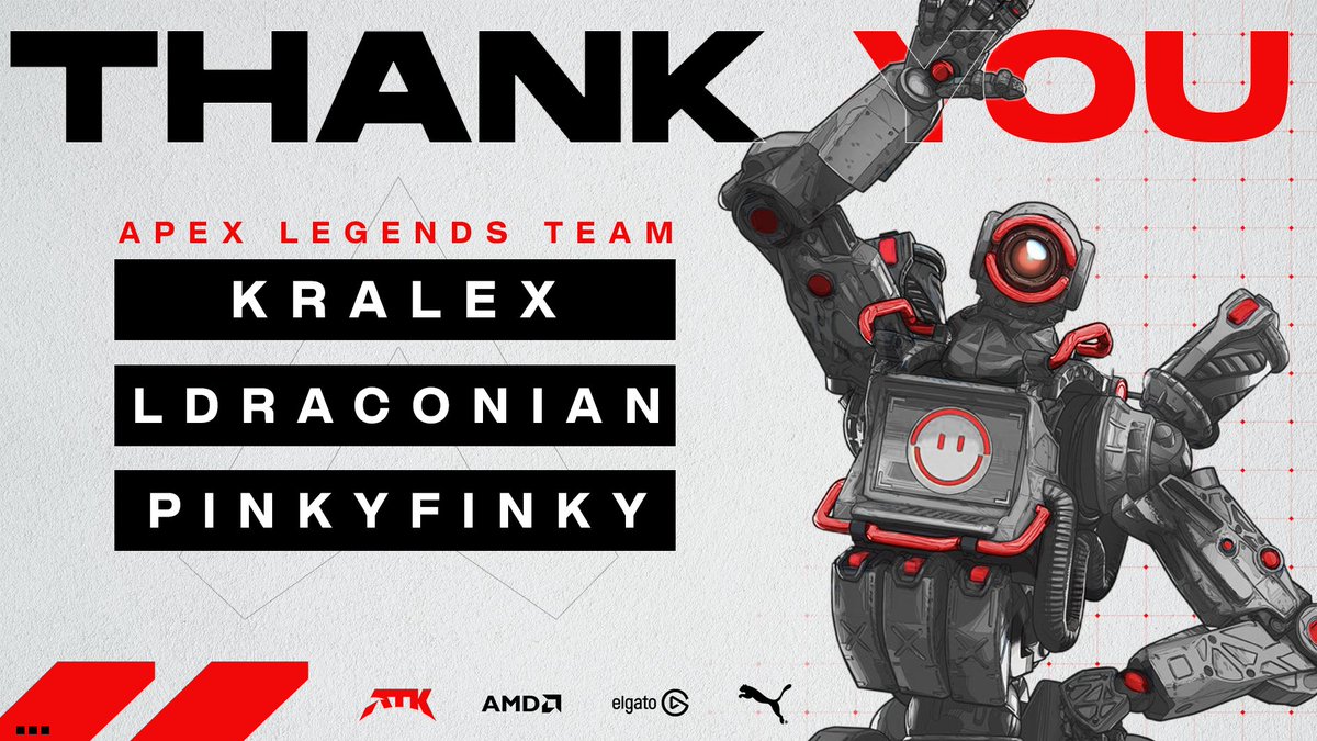 Today we bid farewell to our #ApexLegends roster. 

Working with them over the past few months has been a pleasure.

Best of luck on the road ahead💪

#PlaySeriously