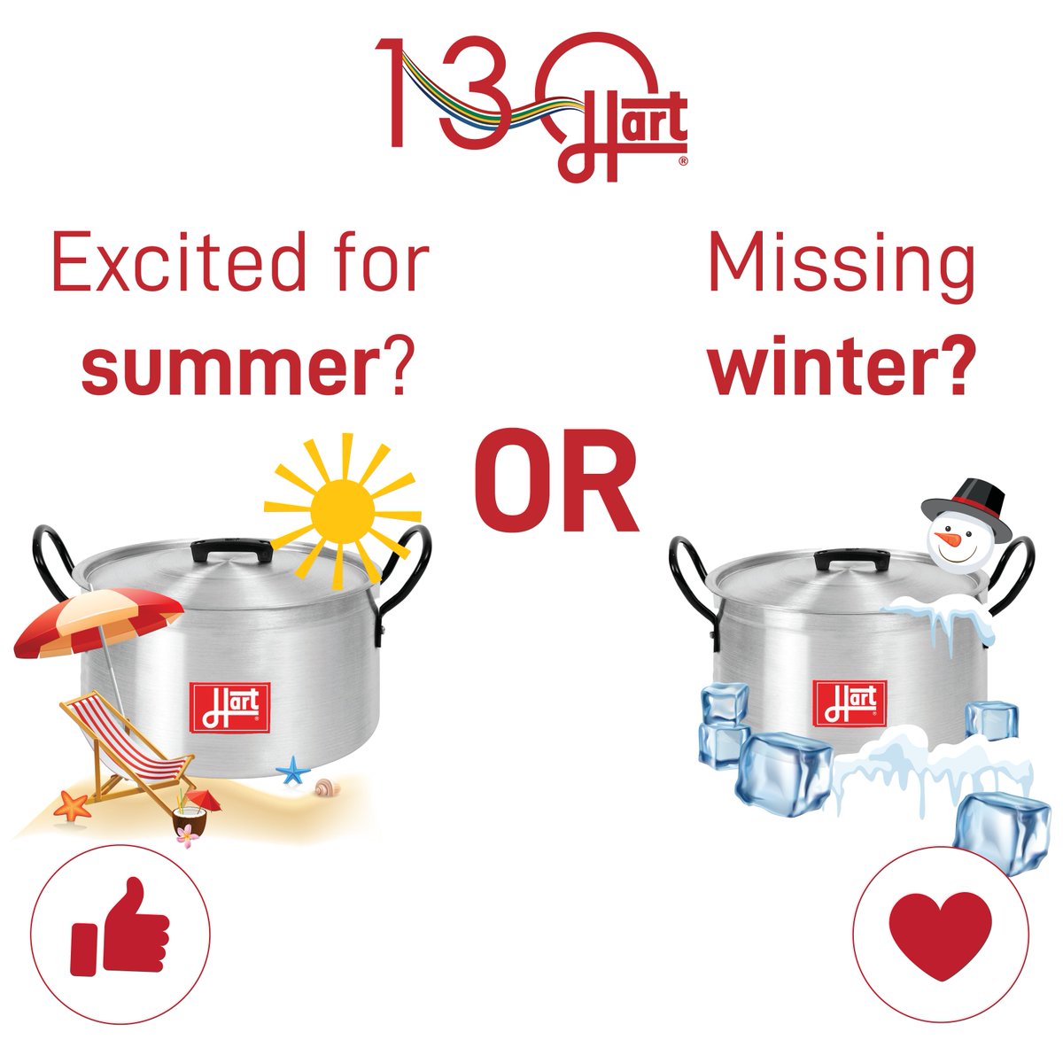 HAPPY SPRING DAY! Are you missing the cold or excited for summer?💐🌷🌼

React or comment with your choice.

#Hart #HartHomeware #HaveFunCooking #Cooking #Recipe #Hart130thBirthday #SpringRecipes #SummerBody #HealthySnacks #SpringDay #Spring #SouthAfricanCookware
