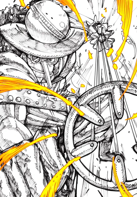 麦わら海賊団 狙撃手〝ゴッド〟ウソップ#100日チャレンジ 34日目#ワンピース    #ONEPIECE #イラスト 