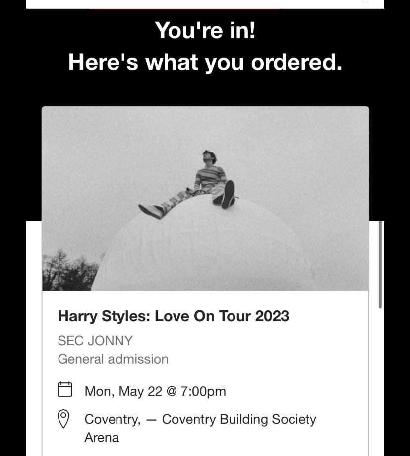 EvieAlice6's tweet photo. OH MY GOD😭 All that Tik Tok manifestation worked😭😭😭😭😭  Jonnys place babyyyyyy!!! #HarryStylesLoveOnTour https://t.co/kcBiOKHmED
