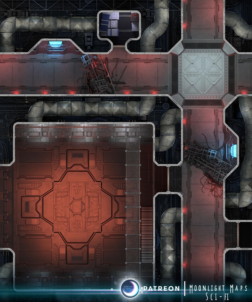 Moonlight_Scifi's tweet photo. "Is this gonna be a standup fight, sir, or another bug hunt?"
Station Hangar map pack out now at link in bio! 🌙
#aliensrpg #battlemap #scifimap https://t.co/hCnaI6Yxtm