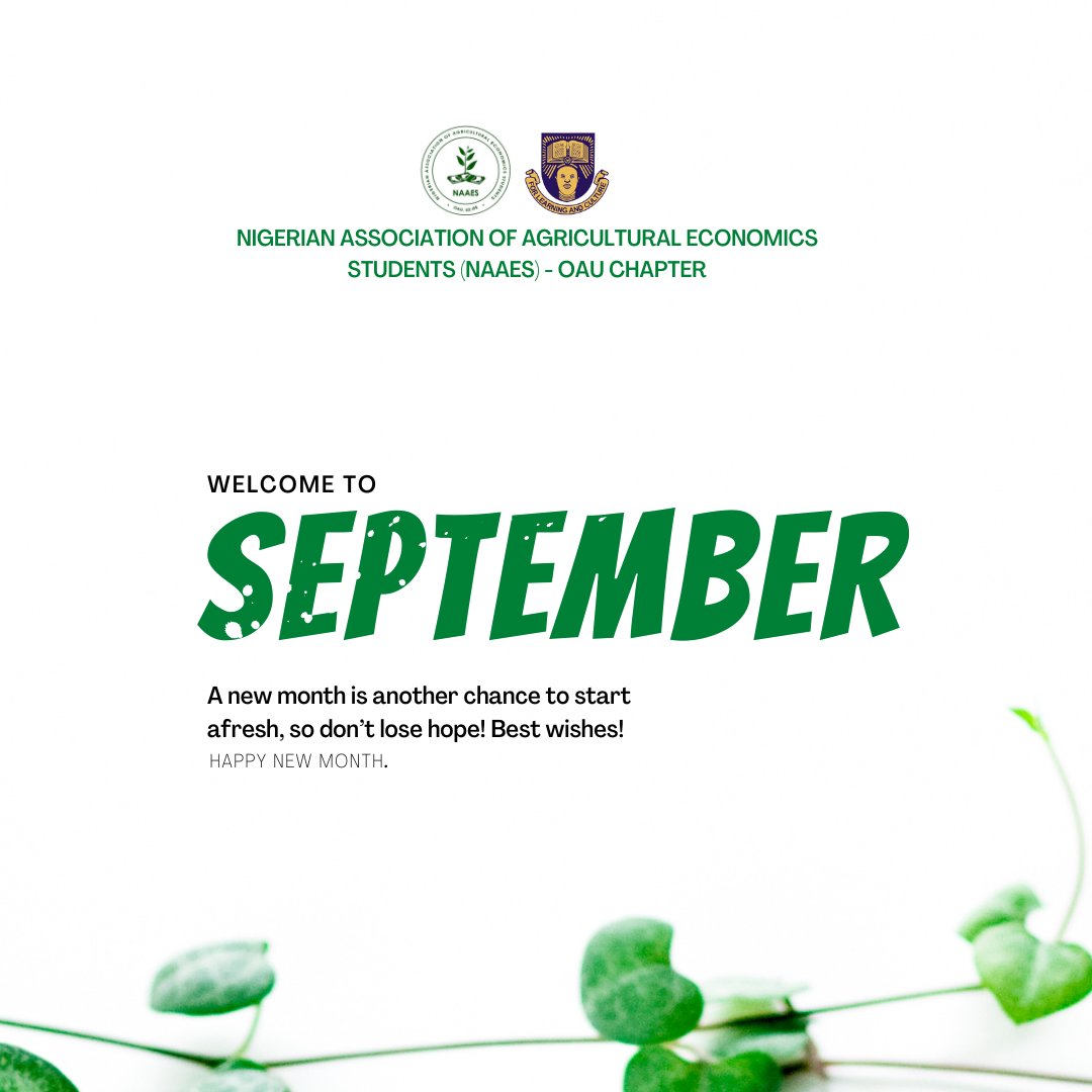 naaesoau's tweet photo. A New month is another chance to start afresh,so don't lose hope!
May all that you do in this new month be productive and successful.
Best wishes🤗
#TheNextLevelTeam #Greatife #OAUTwitter
#OAU #ASUUStrikeMustEnd #ASUU https://t.co/XTrZb11LJ8