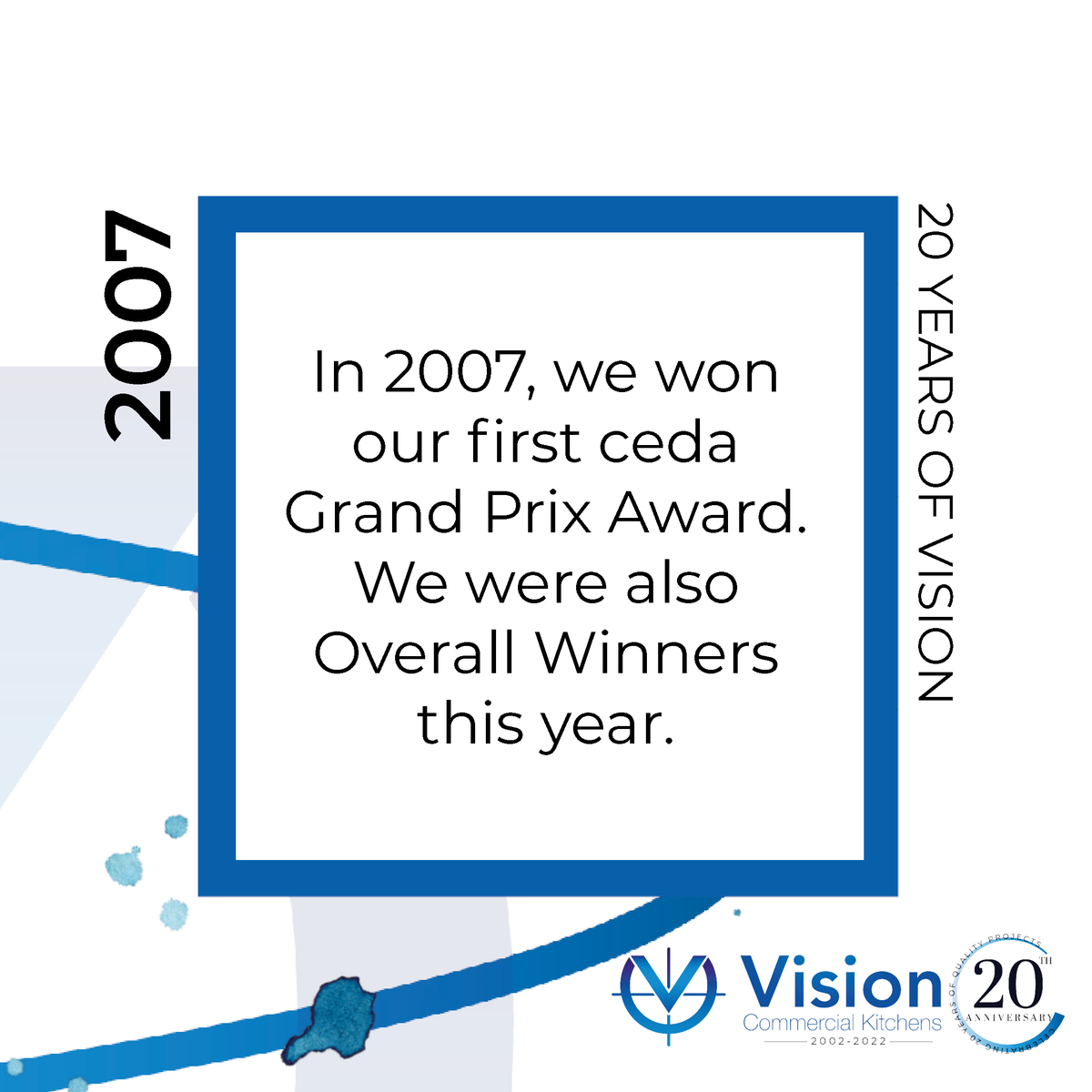 🎉2️⃣0️⃣🎉

Countdown to our 20th anniversary...

#4 Our first award win at the ceda Grand Prix Awards in 2007! 🏆
