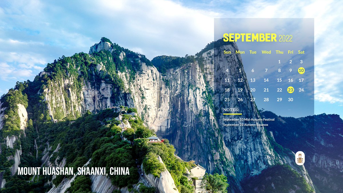 ShaanxiMoments's tweet photo. September indicates the arrival of autumn. 
Let's climb the Huashan Mountain, widely known as “the most dangerous mountain in the world”, and welcome the first rays of September sunshine at the peak. 
#CalendarShaanxi https://t.co/RPq9bNm7ef