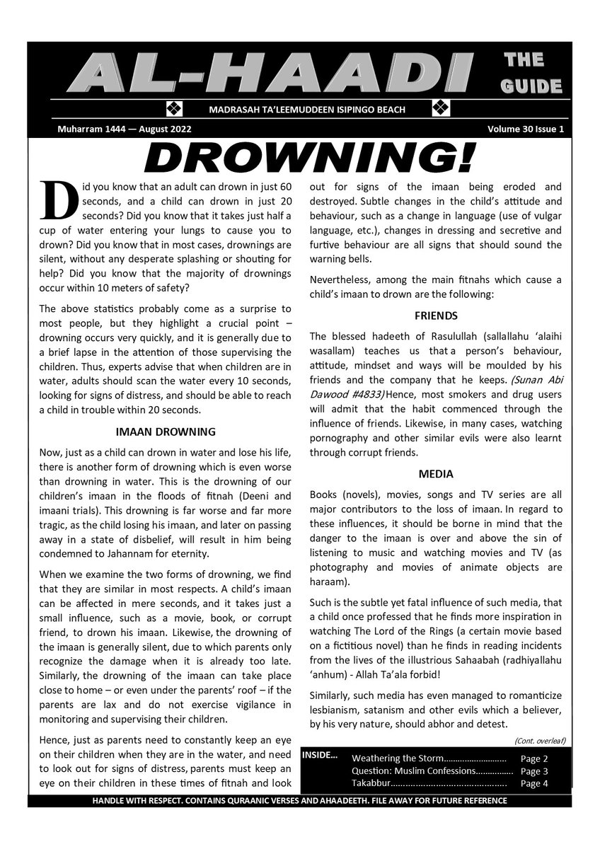 JamiatKZN's tweet photo. Drowning in the spiritual floods of fitnahs.
https://t.co/EfzZWjRmXM https://t.co/CN2MQpOoqc