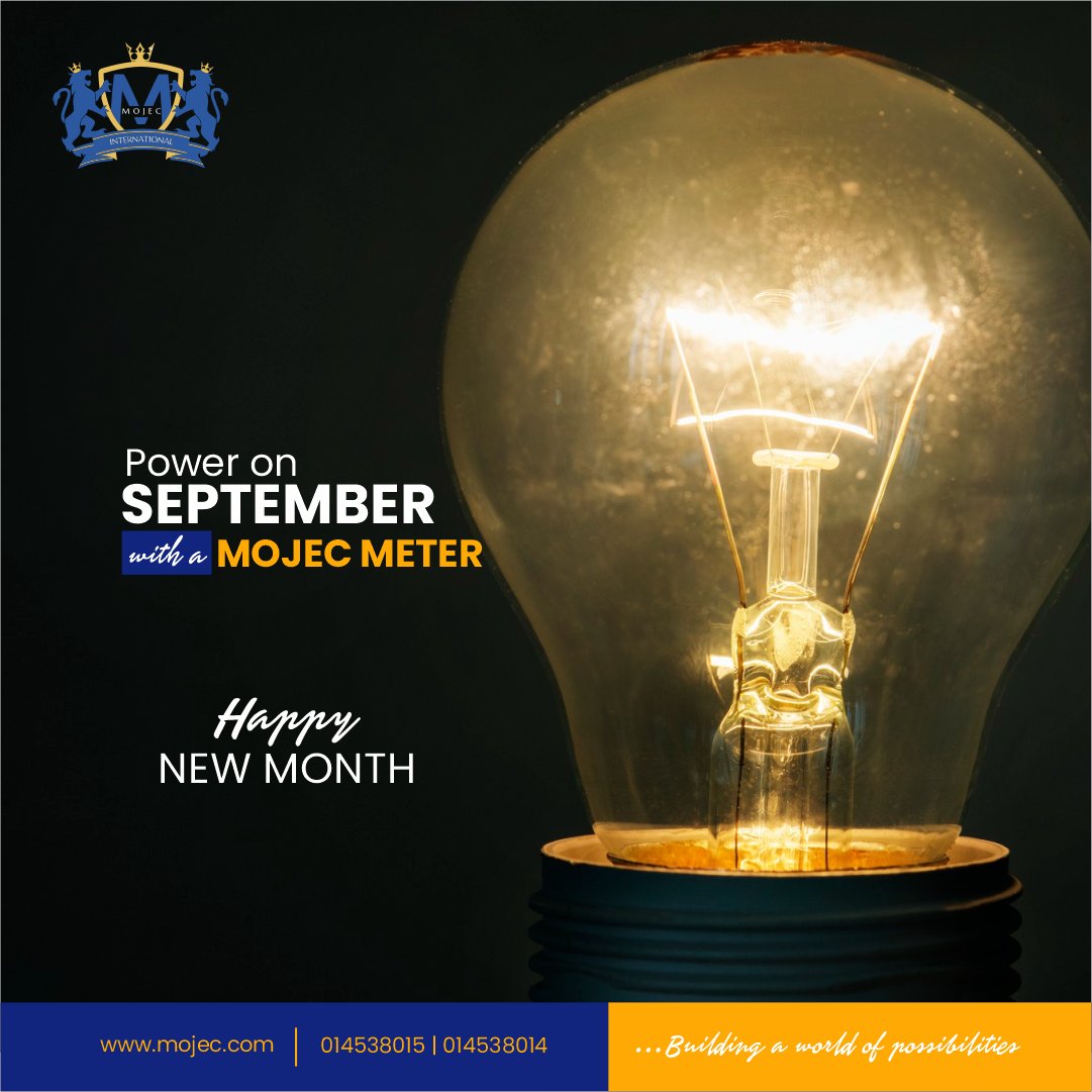 MojecIntlLtd's tweet photo. By owning any of our smart metering assets, you can make this SEPTEMBER one to  REMEMBER!

We wish you the best of the new month. Have a spectacular one people!

#HappyNewMonth #MojecMeters #MojecInternationalLtd #Energy #Sustainability #September https://t.co/9lI2FVheFf