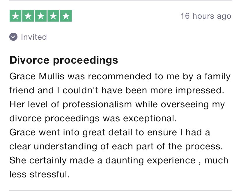 Such kind words from this client. A lot of people don’t think about what happens on separation until they are thrown in the deep end. It’s so nice to hear we were able to make this process less daunting. 

Thank you <a href="/_Dan_Moreton/">Dan Moreton</a> for assisting on this case with care &amp; efficiency!