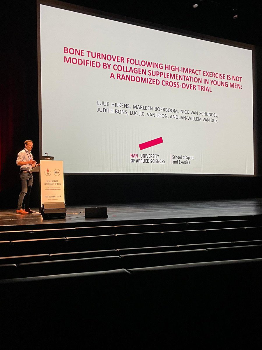 luukhil's tweet photo. Had the opportunity to present our work on bone health in elite cyclists, ánd our research on collagen supplementation and bone turnover markers at @E_C_S_S @ECSSCongress. Great to catch up again with colleagues in exercise science 💪 #bone #energyavailability #collagen #exercise https://t.co/JugO2Y5gQm