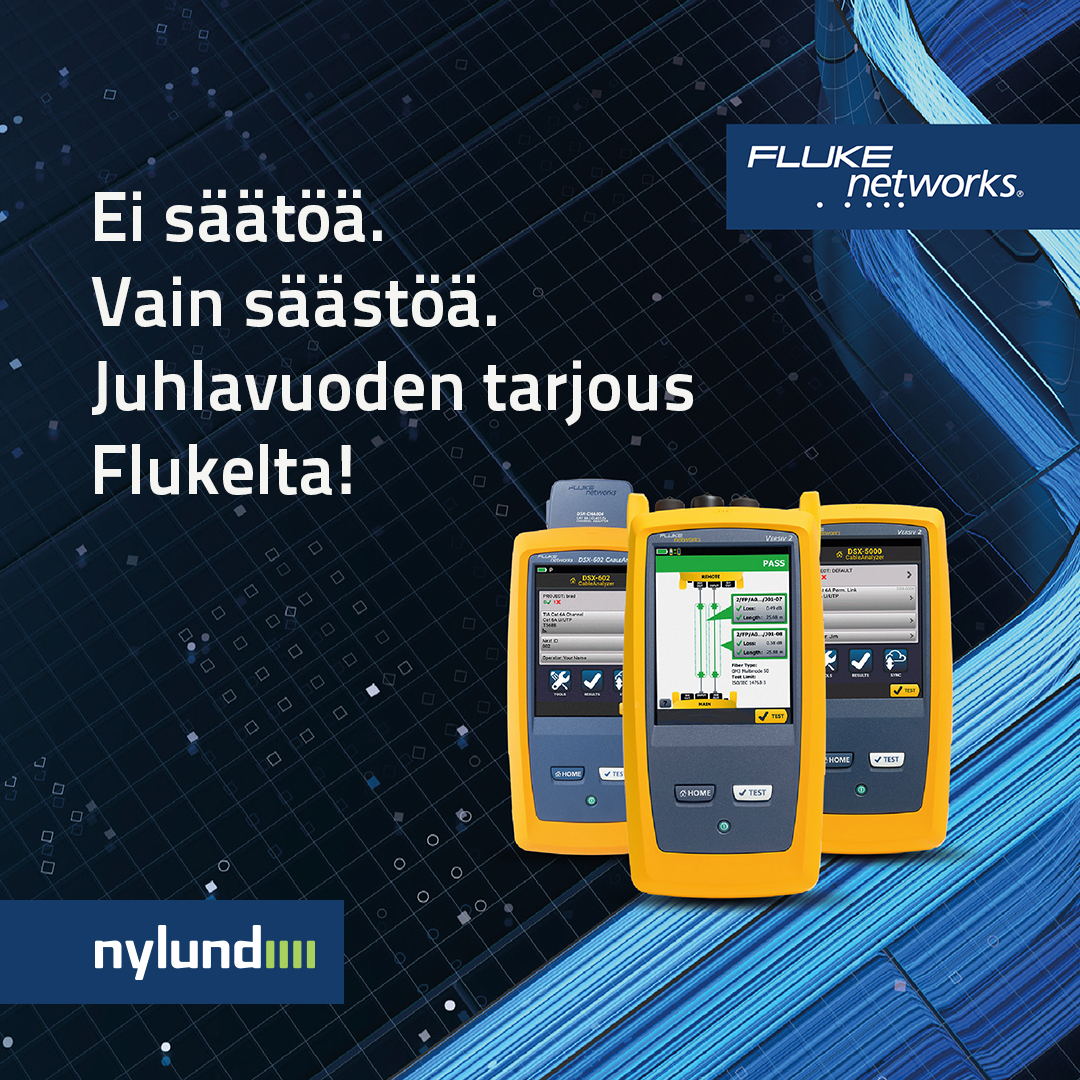 Juhli kanssamme Fluke Networksin 30-vuotista taivalta. Juhlavuoden kunniaksi rajoitetun ajan Fluken suosituimpia kupari- ja kuitutestereitä erityiseen juhlahintaan. 
nylund.fi/yritys/ajankoh…
#fluke #Nylund #kaapelit #tietoverkot #testaus #sertifiointi