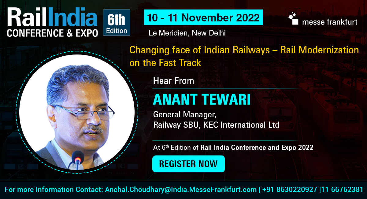 RailIndiaCon's tweet photo. We are delighted to welcome Mr. Anant Tewari, General Manager, Railway SBU KEC International Ltd., as our eminent #Speaker for the 6th edition #Rail India conference and Expo.

Register Now: https://t.co/GghRA9Xdee

#railwayindia #railconference #RailIndia https://t.co/Ib8PNvAzwb