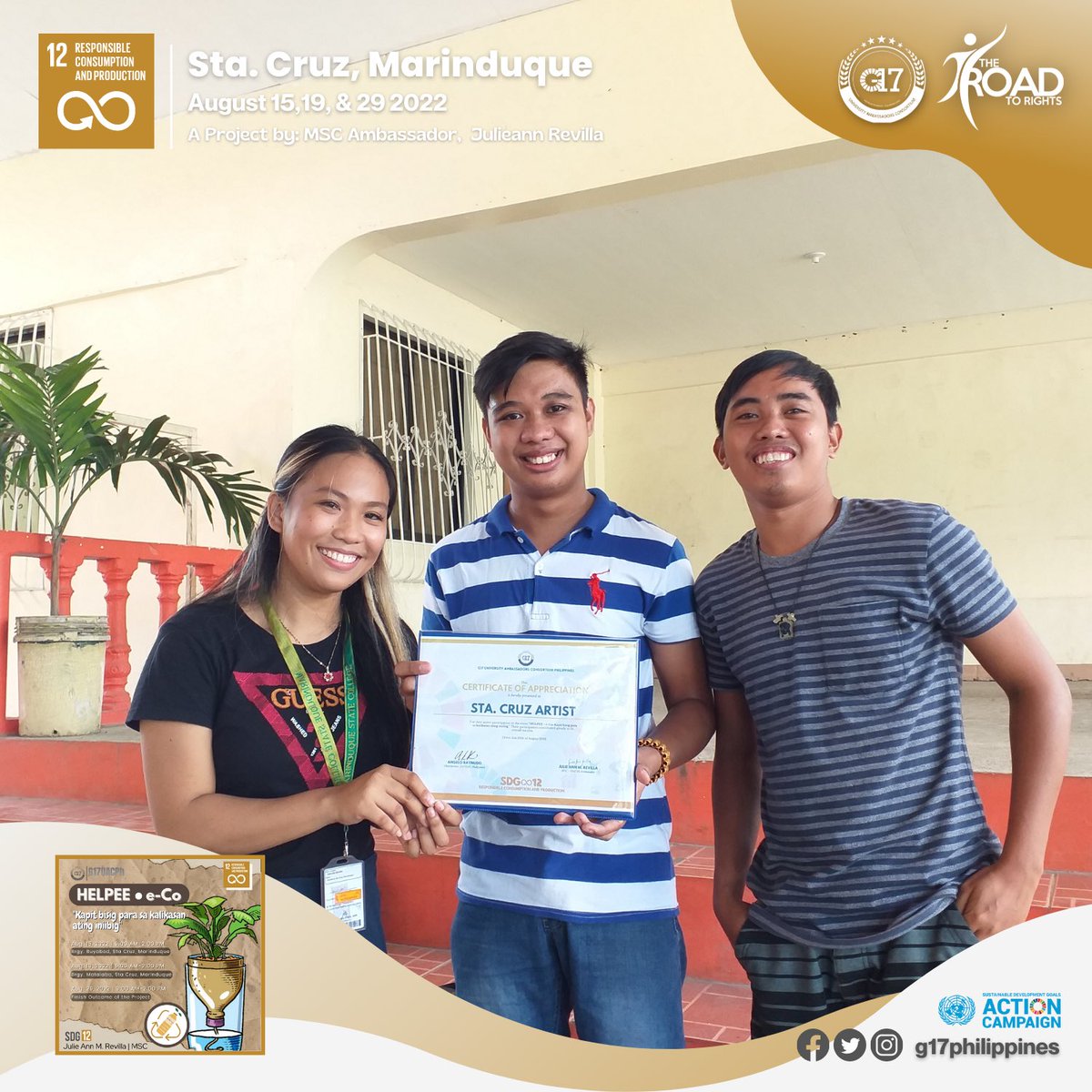 g17philippines's tweet photo. their own gardens out of plastic bottles.
Leaving her mark to a wonderful community that will surely blossom from her service. Surely, there is nothing more satisfying than to see the fruits of your hard labor. πΌ
#HELPEE
#SDG12
#G17UACPhilippines π΅ππ΅π https://t.co/X9bRT4y46A