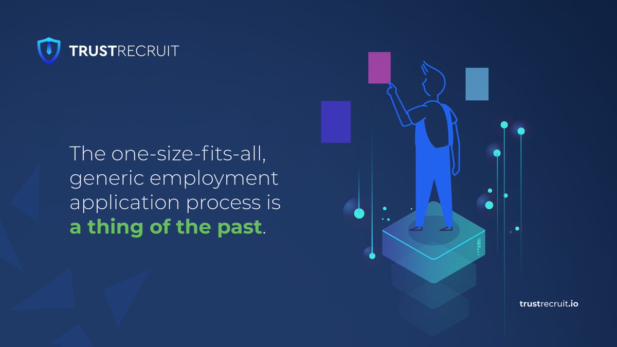 trust_recruit's tweet photo. The one-size-fits-all, generic employment application process is a thing of the past. We're here to make your life easier by allowing you to upload your resume on the blockchain and mint as NFT for buying and trading! 

#TrustRecruit #NFTresume #recruit #consultancy #nft #nftcv https://t.co/mbXyAsMdnp