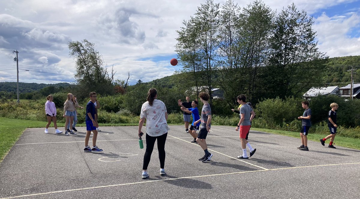 8th Grade 4-Square game was full of positive energy! In the game was our School Culture Coordinator supporting good sportsmanship and smiles all around! #smsvt #lsuuvt #kindness