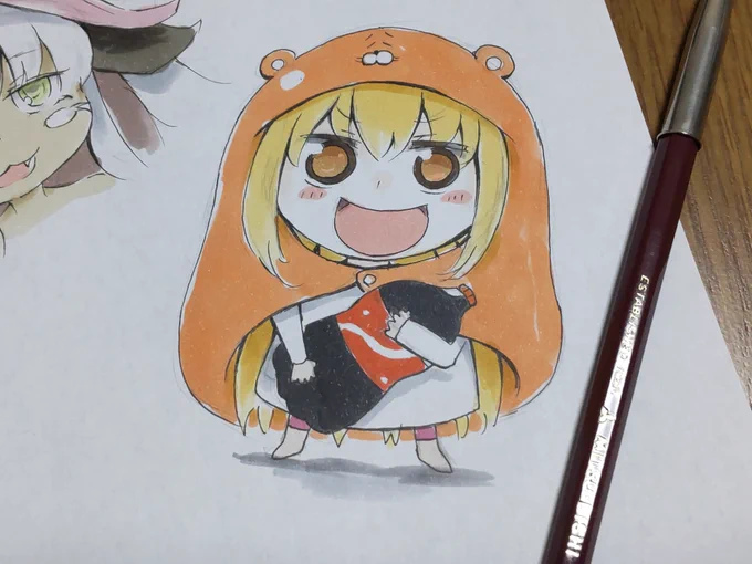 落書き。 うまるちゃんと朝までゲームしたい(  ˙-˙  ) 