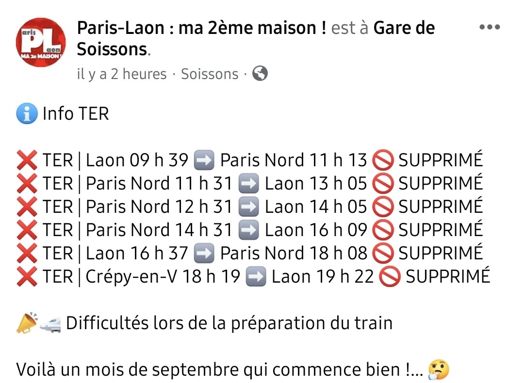 ParisLaon's tweet photo. Une rentrée au top sur la ligne #TER #ParisLaon !... https://t.co/UdmdOwl1xQ