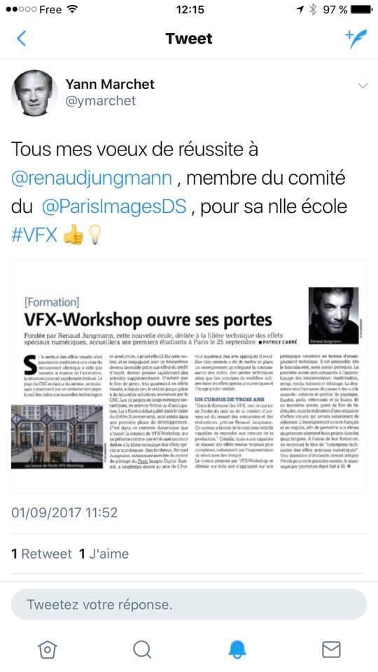 vfx_workshop's tweet photo. Déjà 5 ans ! Déjà une très forte reconnaissance ! Merci à tous pour votre soutien en particulier les sociétés et les professionnels, merci à toute l’équipe pédagogique, merci aux étudiants pour votre confiance ! Go pour une 6eme année ! #VFXWorkshop #Ecole #VFX #Paris #WeloveVFX https://t.co/GyXoz4V9Ve