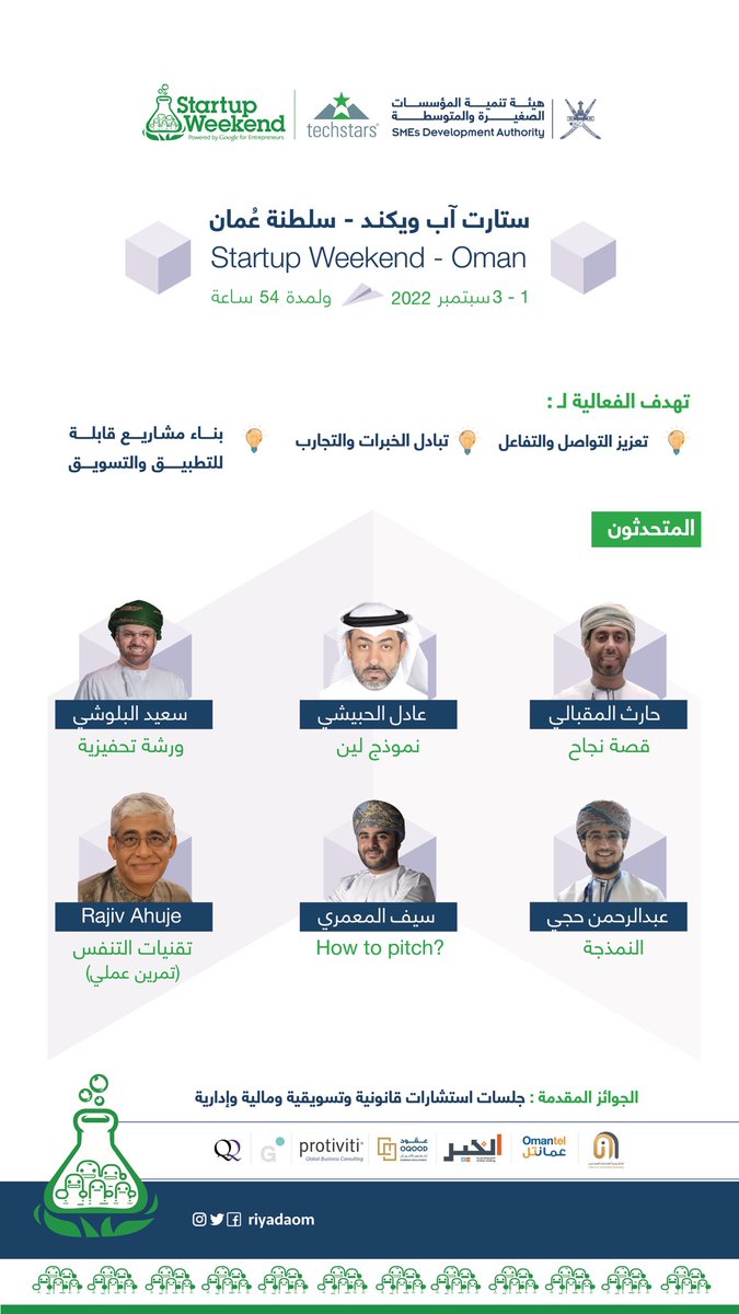 هيئة تنمية المؤسسات الصغيرة والمتوسطة (@riyadaom) on Twitter photo 🔹| تنطلق اليوم فعالية:
#ستارت_آب_وينكد (Startups) Techstars Startup Weekend بمشاركة واسعة من رواد الأعمال وأصحاب المؤسسات الصغيرة والمتوسطة وأصحاب الأفكار المبتكرة والمهتمين بمجال ريادة الأعمال.
<a href="/StartupWeekend/">Techstars Startup Weekend</a>
#ريادة_وتمكين 🔹| تنطلق اليوم فعالية:
#ستارت_آب_وينكد (Startups) Techstars Startup Weekend بمشاركة واسعة من رواد الأعمال وأصحاب المؤسسات الصغيرة والمتوسطة وأصحاب الأفكار المبتكرة والمهتمين بمجال ريادة الأعمال.
<a href="/StartupWeekend/">Techstars Startup Weekend</a>
#ريادة_وتمكين