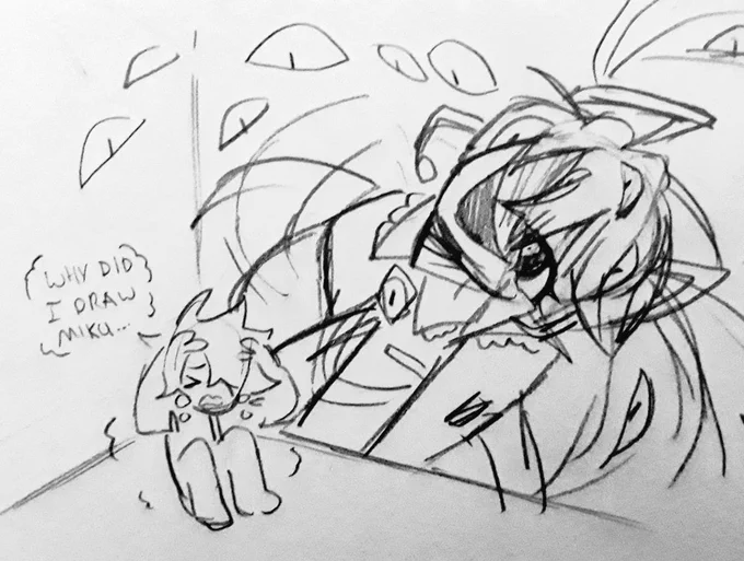 that trend about drawing miku in your oc's universe... here she is in yuuma's world. 