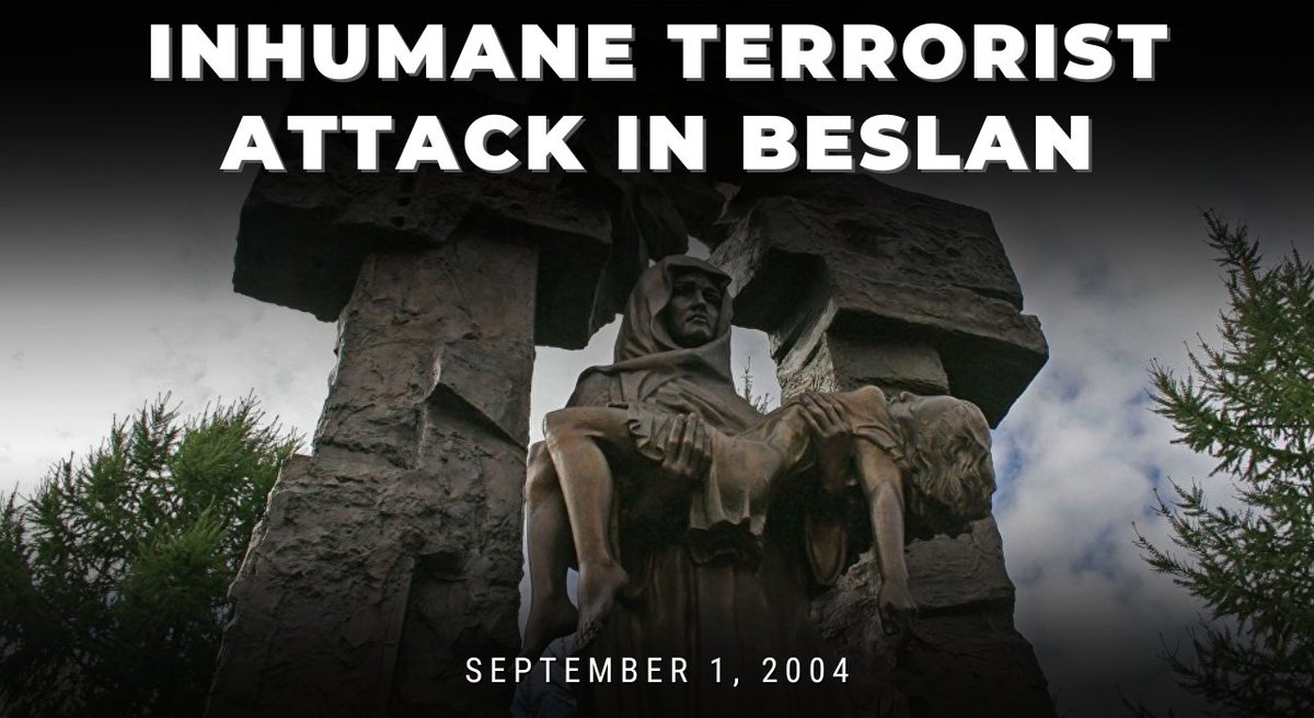 🕯 Today 🇷🇺 #Russia mourns the 3️⃣3️⃣4️⃣ victims (among them - 186 kids) of the horrific terrorist attack of 1 September 2004 in #Beslan. 🙏 The pain of the tragedy remains, shared by all Russians & many abroad. ❗️ International terrorism is common threat to all nations & peoples!