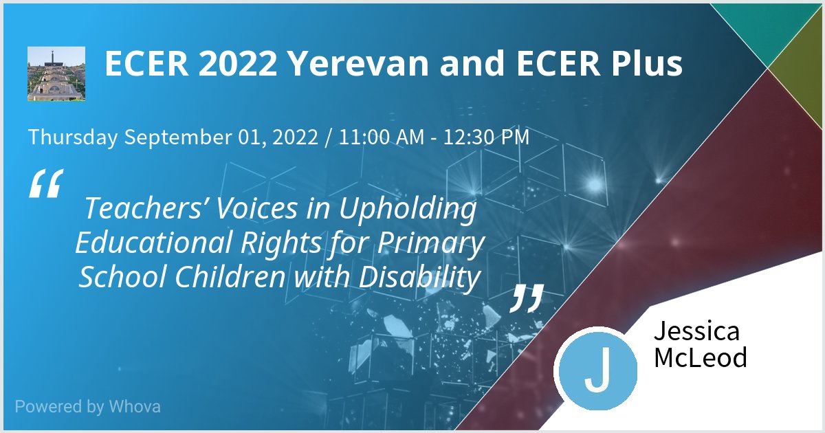 I will be presenting research from my masters thesis at ECER 2022 Yerevan and ECER Plus today. Check out my talk if you're attending the event! #ECER2022 - via #Whova event app