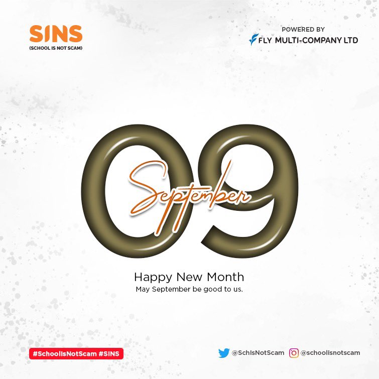 SupportiFLY's tweet photo. May September be good to everyone of us.
Happy new month!
#SchoolIsNotScam
#SINS https://t.co/7Ix27IH96r