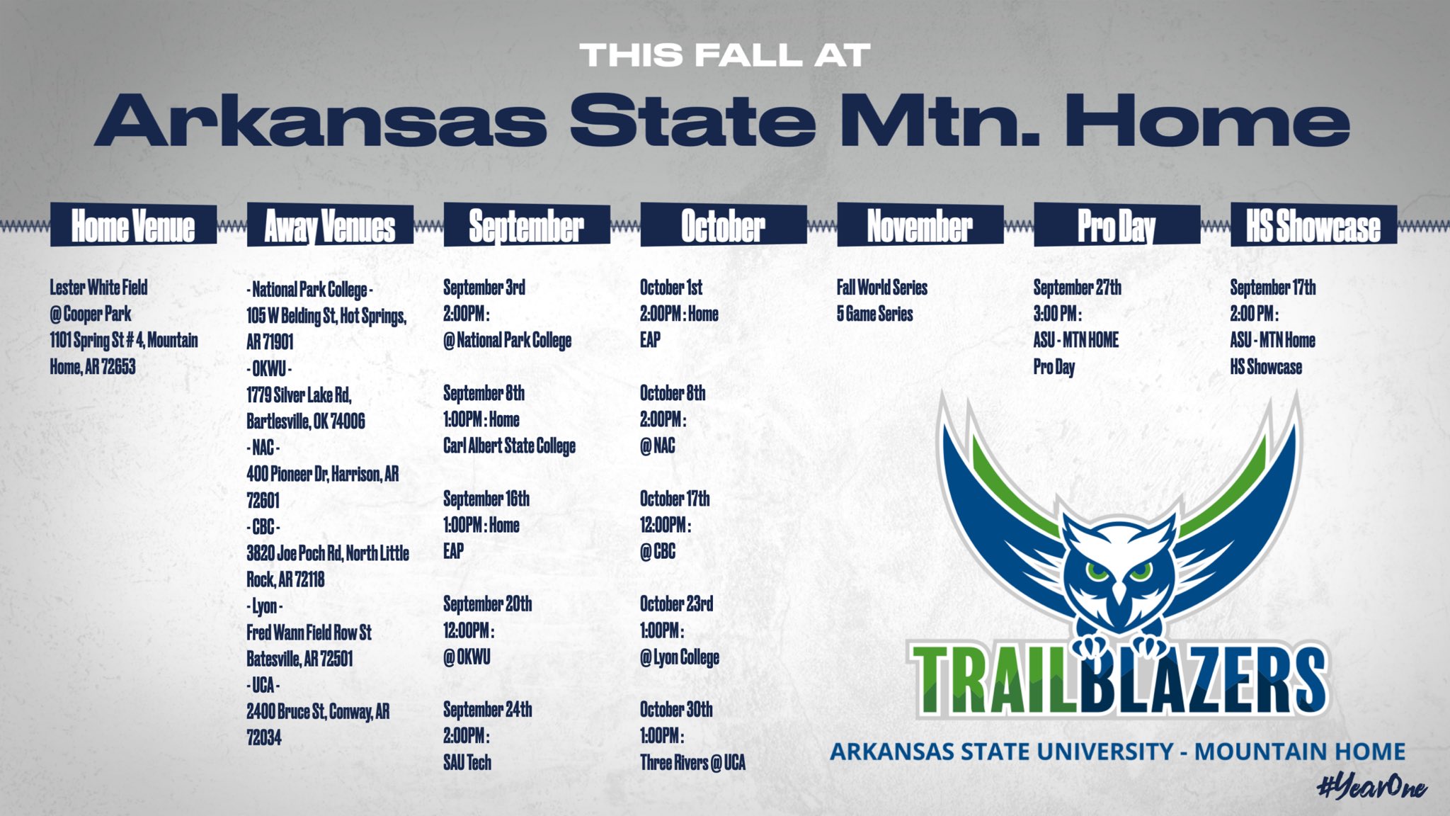 Arkansas State University Mtn Home on Twitter "Dates / Times subject
