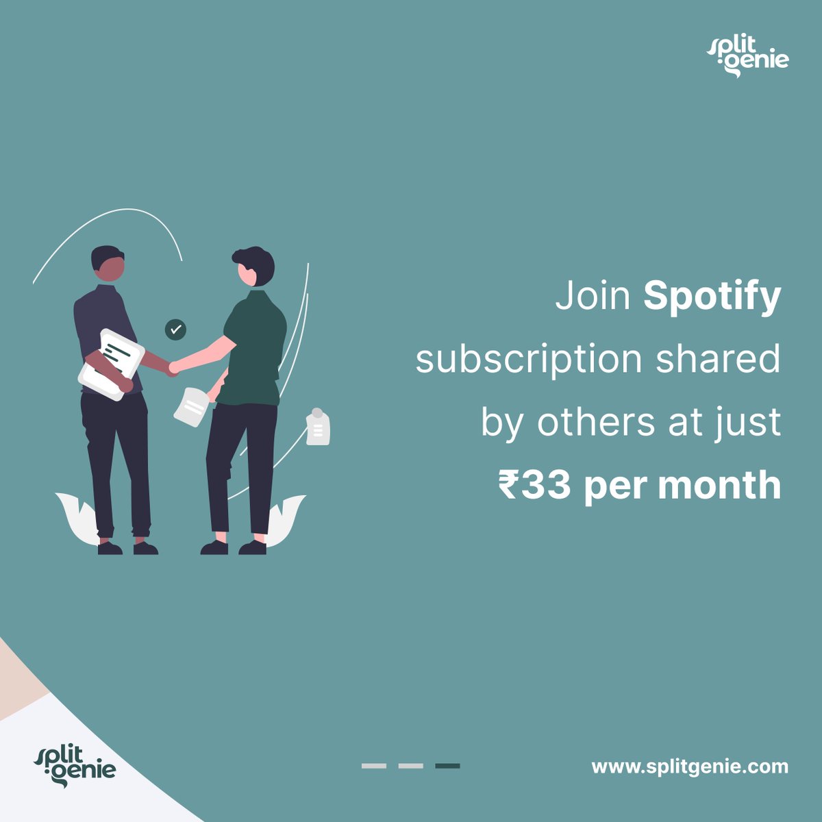 SplitGenie's tweet photo. Split your Spotify subscription with others on https://t.co/yHJlabCsHO and save 83% ๐
Join a Spotify Premium subscription at just Rs. 33 per month! ๐ฎ
Share (or Host) your subscription and earn 1990/- ๐ค
#spotify #splitgenie #spotifypremium #follow #song #thursdaymorning #ind https://t.co/PzgdEV7jrO