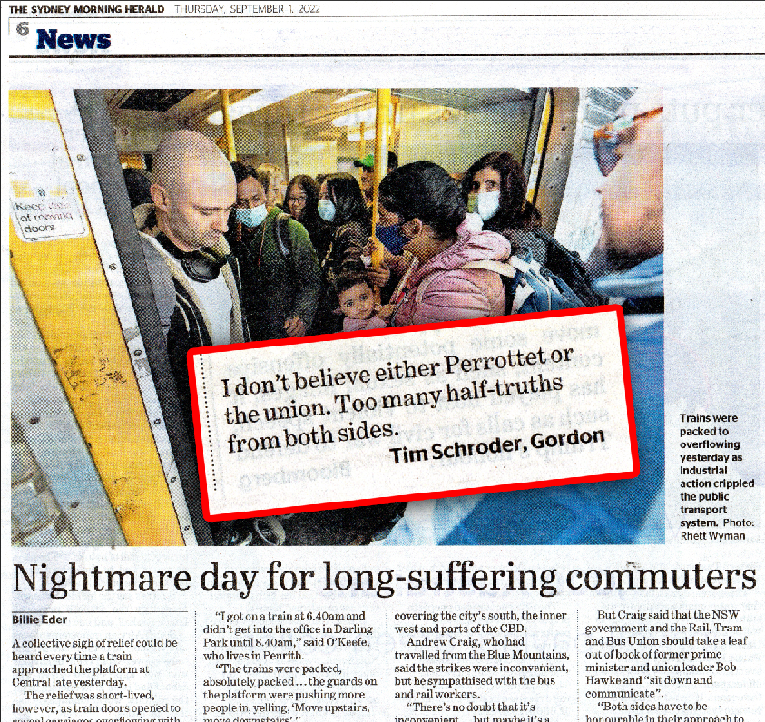 hot_dipper's tweet photo. The #NSWPol government has shown gross incompetence in regard to the #traindispute, but the union behaviour has been pure bastardry. Public safety is the union's least concern. Perhaps the negotiations should be public? That would certainly facilitate resolution! https://t.co/obY8mYA5Gi
