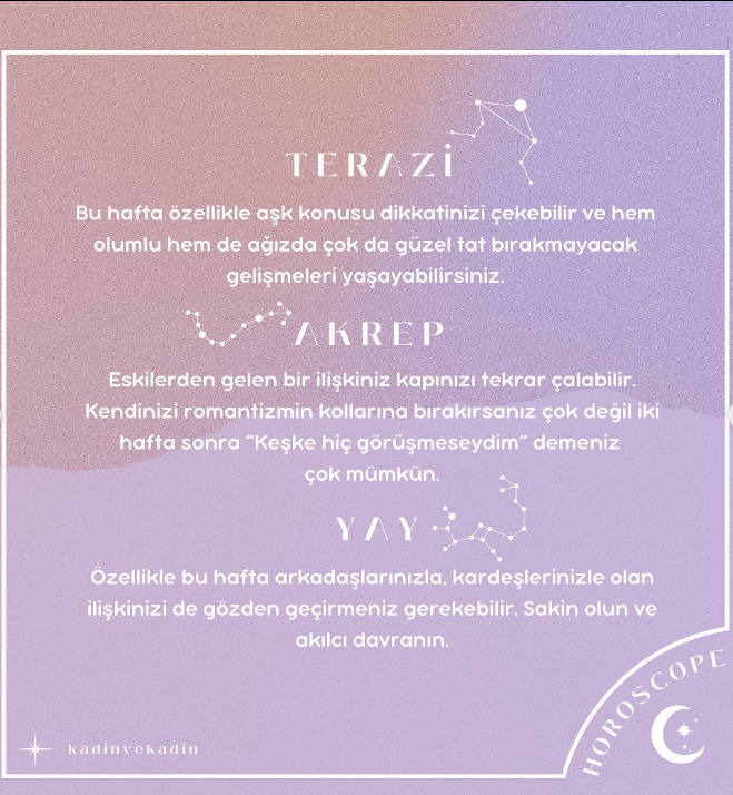 kadinvekadin's tweet photo. Burç yorumlarınız geldi✨💫 https://t.co/BqaRT7yTwr